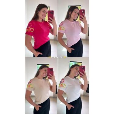 Imagem de Camiseta Decorada Feminina - Jeans Store, Gelo, P