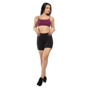 Imagem de Shorts Feminino Cintura Alta Academia Suplex Best Fit -, Preto, P