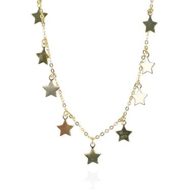 Imagem de Colar estrelinhas liso banhado a ouro 18k - Brimatto