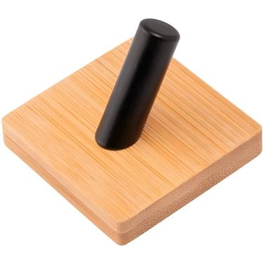 Imagem de Gancho Adesivo de Bambu CK7128 Organizador de Parede 4,5x4,5x4cm Fixação sem Furos para Casa Clink