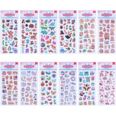 Imagem de Adesivos Decorados 10X24CM. Animais KIDS Cart.sor PCT.C/24 - Make+
