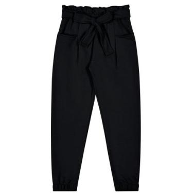 Imagem de Calça Infantil Menina Inverno Moletinho Ring Preto - Angerô, 8, Preto