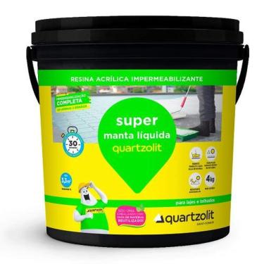 Imagem de Manta Líquida Super Manta Liquida Branca GL 4KG para Impermeabilização de Superfícies Externas Branco Quartzolit