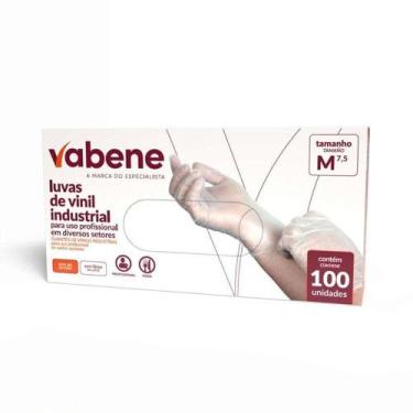 Imagem de Luva Descartável Vabene Vinil sem Pó Transparente 100 Unidades