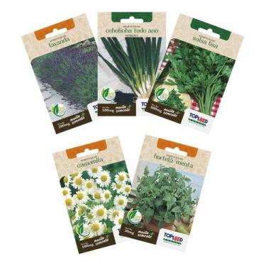 Imagem de Kit 5 Sementes Temperos Ervas Aromáticas Para Hortas E Mudas - Topseed