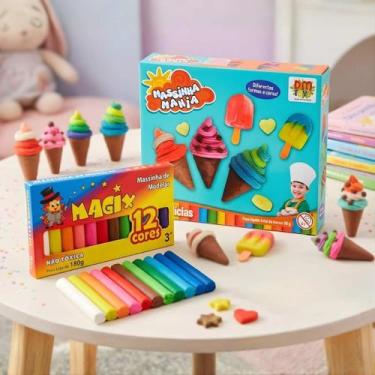 Imagem de Brinquedo Infantil Massinha Moldes Comida Criativa Completo - DM Toys,