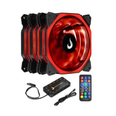 Imagem de Kit Com 3 Ventoinhas Rise Mode Aura 120mm RGB Preto - RM-AU-02-RGB