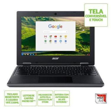 Imagem de Chromebook Acer 11,6" Hd R721t-488H/ Nx.Hbral.002/ 4Gb/ Amd A4-9120C/