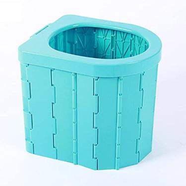 Imagem de GQYYS Vaso sanitário portátil, dobrável, portátil, de plástico, para viagem, acampamento, banheiro, carro, vaso sanitário, para acampamento, barco, caminhadas, viagens longas e praia