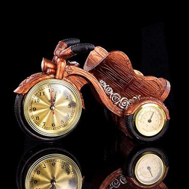 Imagem de Pkfinrd Despertadores Relógio Europeu Rack Criativo para Vinhos de Resina Fashion Motocicleta Artesanato Decoração Presente Suporte de Garrafa