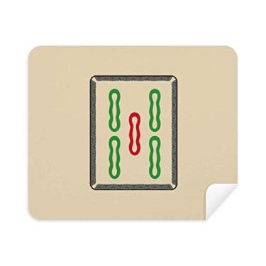 Imagem de Pano de limpeza Mahjong Bamboo Bar 5 azulejos padrão limpador de tela 2 peças tecido de camurça