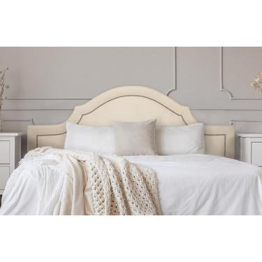 Imagem de Cabeceira Queen Provençal 160x60cm Suede Off White - Prata