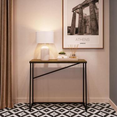 Imagem de Aparador Industrial Para Sala Steel Wood Trevalla Preto e Amadeirado