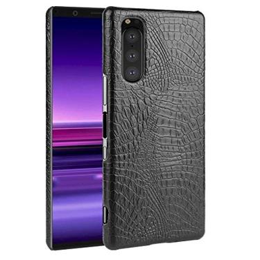 Imagem de HONGYAN Capa de telefone Para Sony Xperia 5 II Textura de à prova de choque PC + PU caso Capa protetora