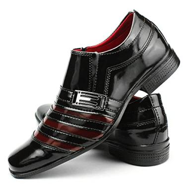 Imagem de SAPATO SOCIAL MASCULINO GRJ SHOES PRETO COM VINHO (43, PRETO/VINHO)