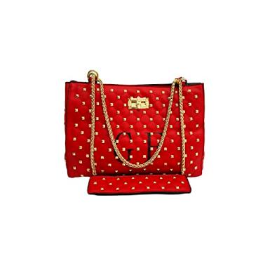 Imagem de Bolsa Feminina Ombro e Transversal Tiracolo Média Golden Fenix Cor:Vermelho;tamanho:M