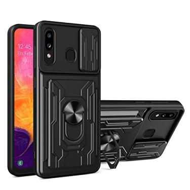 Imagem de Para Samsung Galaxy A10S A20 A20S A21S A30 A30S A31 A50 A50S A51 A71 Case Anti-drop Armor Stand Anel Slide Camera Slot Cover, Preto, Para Galaxy A21S