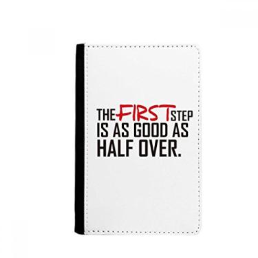 Imagem de Citação O primeiro passo é tão bom quanto metade do suporte de passaporte Notecase Burse capa carteira porta-cartão, Multicolor