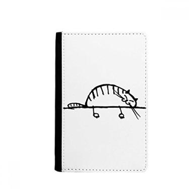 Imagem de Porta-passaporte Smile Stripe Cat Lying Line Notecase Burse capa carteira porta-cartão, Multicolor