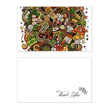 Imagem de Casino Bar Poker Card Chips Jackpot Ilustração Cartão de agradecimento Aniversário Saudação Casamento Agradecimento