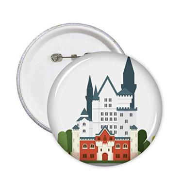 Imagem de Broche de arquitetura de castelo de cisne alemão com emblema de botão, 5 peças