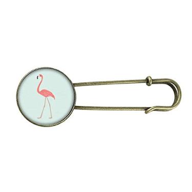 Imagem de Andar Flamingo Padrão Art Deco Presente Moda Retrô Broche de Metal Clipe Joias