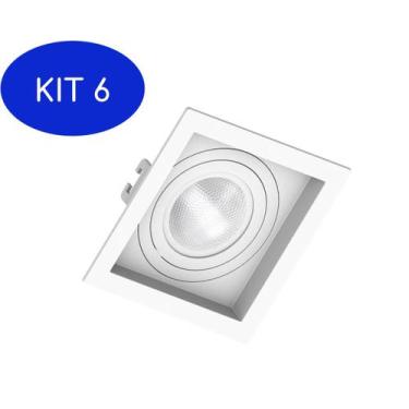 Imagem de Kit 6 Spot Embutir Recuado Branco Par 20 Save Energy