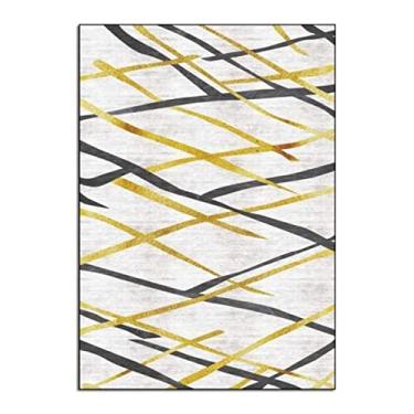 Imagem de Tapete Tapete Para Área Doméstica Tapete Retangular Extra Grande Com Linhas Abstratas Cruzadas Decoração de Casa (Color : A, Size : 150X200CM)