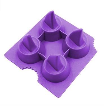 Imagem de Forma Para Gelo Formato Tubarão 4 Espaços 4cm Silicone Roxo - Kehome