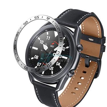 Imagem de Protetor Adesivo Moldura para o Bisel Aro Anel Giratório do Relógio Samsung Galaxy Watch 3 45mm - Marca LTIMPORTS (Prata Units per Hour)