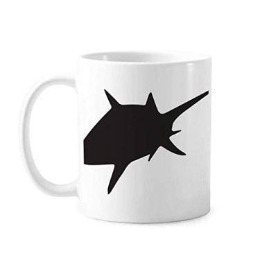 Imagem de Caneca com estampa de biologia de tubarão azul oceano preto cerâmica xícara de porcelana café louça