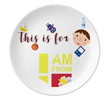 Imagem de Prato de porcelana I Am From Vietnam Jantar redondo Prato Boy Man