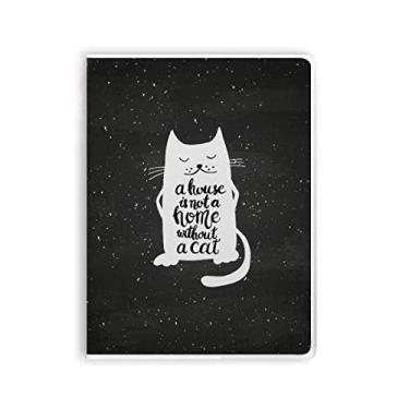 Imagem de Caderno de anotações Cat In Home com citações em preto e branco