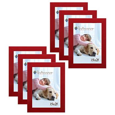 Imagem de Kit 6 Molduras Porta Retrato 15X21 Vermelho