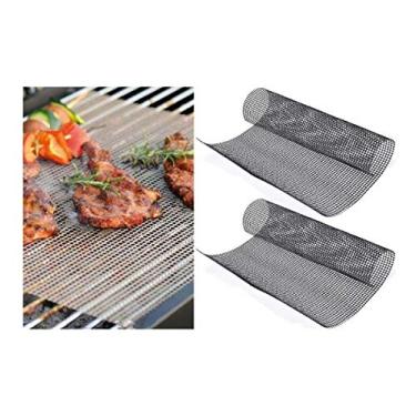 Imagem de Kit com 2 Tela Grill Tapete Manta Teflon Churrasco Chapa Grelha 40x30