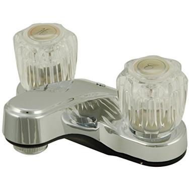 Imagem de Torneira de lavatório cromada com duas alças de plástico não metálico para todos os veículos recreativos, trailers de viagem, motorhomes e 5ª roda – da PlumbUSA