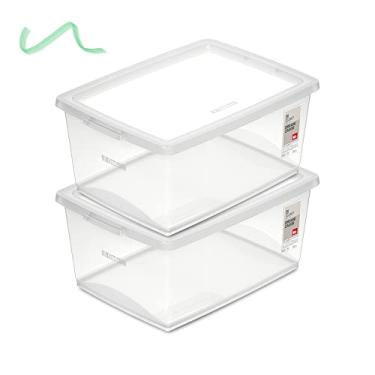 Imagem de Kit 2 Caixa Organizadora 30l Ordene Design Moderno Cristal