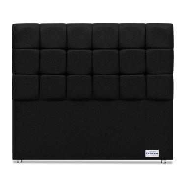 Imagem de Cabeceira Amur Linho Preto Casal (12x140x125) - Ortobom