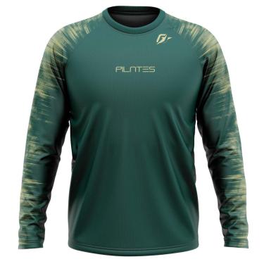 Imagem de Camiseta Manga Longa Unissex Pilates Tecnodots Verde-Masculino