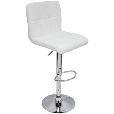 Imagem de Banqueta Confort Gomos Estofada Couro Giratória c/regulagem (Branco)