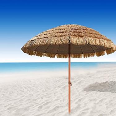 Imagem de Guarda-sol De Jardim, Guarda-chuva De Guarda-sol, Guarda-chuva De Mesa De Pátio Guarda-chuva Com Design De Inclinação 7,8 Pés Guarda-sol De Palha Ao Ar Livre Para Deck De Jardim Piscina E Praia Co