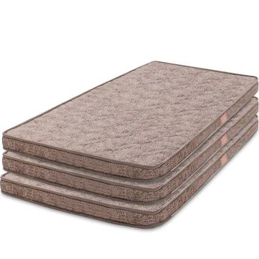 Imagem de Kit 3 Colchonetes Multiuso Solteiro de Espuma Antialérgica Selada 78x188cm - BF Colchões