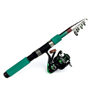 Imagem de Varas de pesca mini vara de pesca telescópica curta vara de viagem com molinete giratório conjunto de pesca kit alimentador vara de pesca e carretel conjunto combo vara de pesca telescópica (tamanho: vara de 3,6 m - carretel 5000, cor: