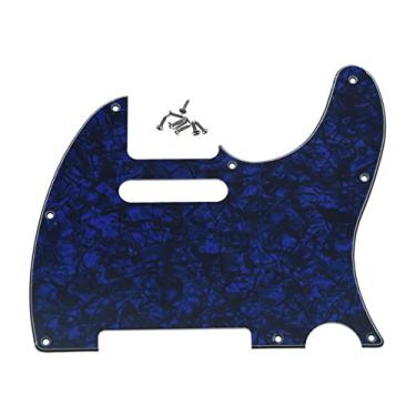 Imagem de KAISH 8 furos Tele Style Pickguard TL Guitar Pick Guard Placa contra arranhões para Tele/Telecaster Azul Pérola