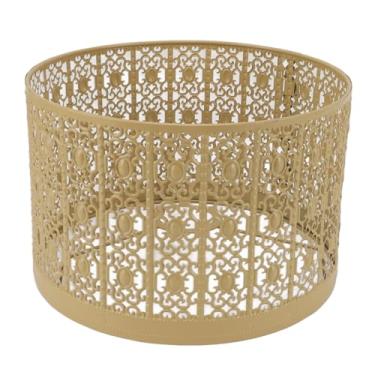 Imagem de Processo de Gravação de Metal Abajures Grandes, E14 E27 Tampa de Luz de Sombra de árvore Oca, Tambor de Abajur Preto Abajures Grandes para Abajur de Mesa e Luz de Chão, Abajur