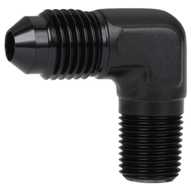 Imagem de Podavelle 4AN macho alargador para tubo NPT 1/8 macho adaptador de encaixe de 90 graus União alumínio preto
