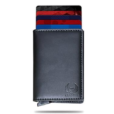 Imagem de STM Leaders Carteira com porta-cartões, carteira fina, flipper com bloqueio de RFID, carteira dobrável automática, carteira com três dobras, carteira de alumínio, porta-cartões de visita, organizador