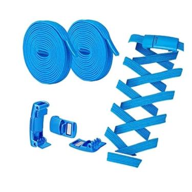 Imagem de Lock Shoe Laces Elastic No Tie Shoelaces Sneakers Shoelace Kids Adult Rubber Band Laces One Size Fits All Shoes(BLUE)