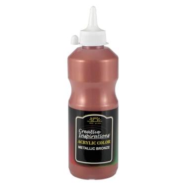 Imagem de (500 ML Squeeze Bottle, METALLIC RICH BRONZE) - Creative Inspirations Acrylic Paint - Acrylic Paint Smooth, Rich, Creamy & Free-Flowing Non-Toxic - [METALLIC RICH BRONZE- 500 ML]