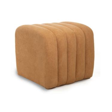 Imagem de Puff para Sala de Estar Tube Bouclê Mostarda